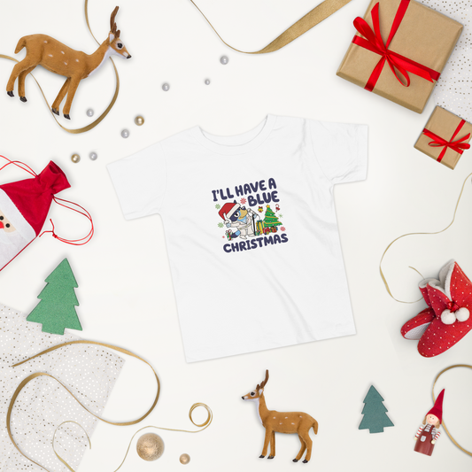 Blue Christmas Toddler Short Sleeve Tee