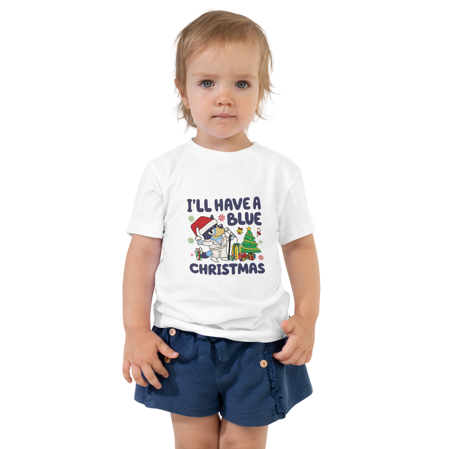 Blue Christmas Toddler Short Sleeve Tee