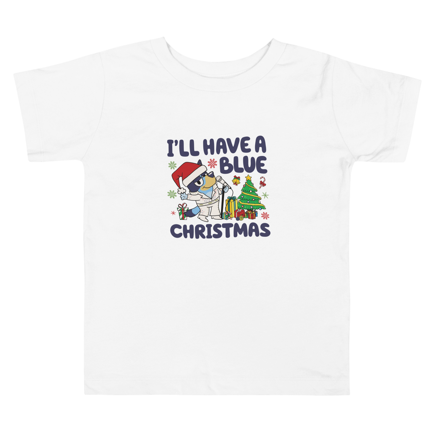 Blue Christmas Toddler Short Sleeve Tee